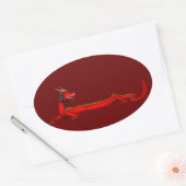 Red Dragon Ovale Sticker (Envelop)