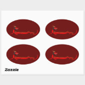 Red Dragon Ovale Sticker (Vel)