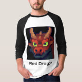Red Dragon Pixel Art T Shirt (Voorkant)