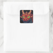 Red dragon pixelart, Pixel Art  Vierkante Sticker (Tas)
