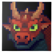 Red Dragon pixelart Tegeltje (Voorkant)