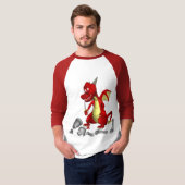 Red Dragon plukken ridder uit tanden T-shirt (Voorkant volledig)