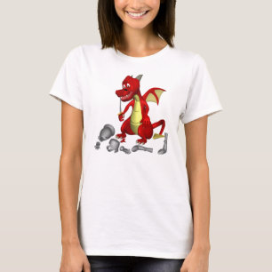 Red Dragon plukken ridder uit tanden T-shirt