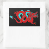 Red Dragon Rechthoekige Sticker (Tas)