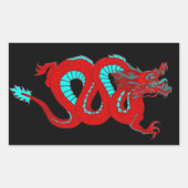 Red Dragon Rechthoekige Sticker (Voorkant)