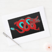 Red Dragon Rechthoekige Sticker (Envelop)
