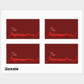 Red Dragon Rechthoekige Sticker (Vel)