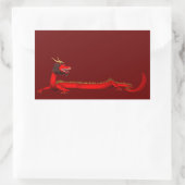 Red Dragon Rechthoekige Sticker (Tas)