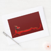 Red Dragon Rechthoekige Sticker (Envelop)