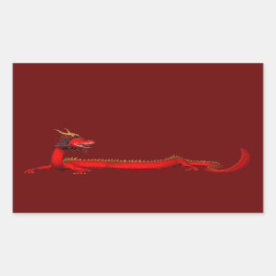 Red Dragon Rechthoekige Sticker