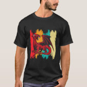 Red Dragon Retro Mythology Middle Ages Knachten T-shirt (Voorkant)