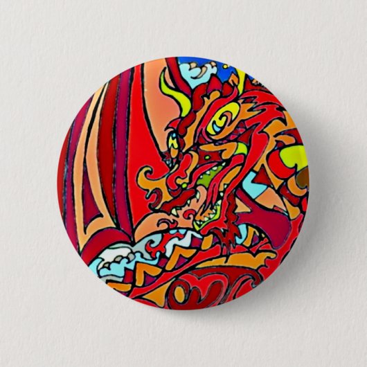 Red Dragon Ronde Button 5,7 Cm (Voorkant)
