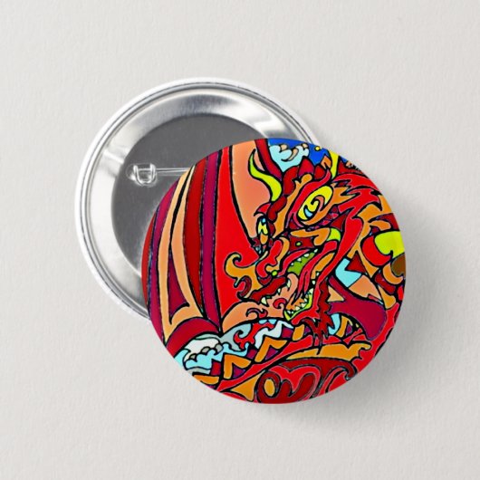 Red Dragon Ronde Button 5,7 Cm (Voorkant /achterkant)