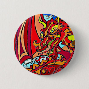 Red Dragon Ronde Button 5,7 Cm
