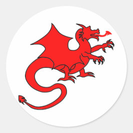 Red Dragon Ronde Sticker