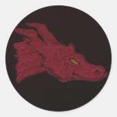Red Dragon Ronde Sticker (Voorkant)