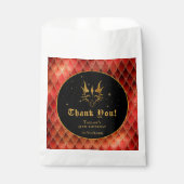 Red Dragon Scales Gouden Verjaardag Dank u Bedankzakje (Voorkant)