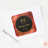Red Dragon Scales Gouden Verjaardag Dank u Vierkante Sticker (Envelop)