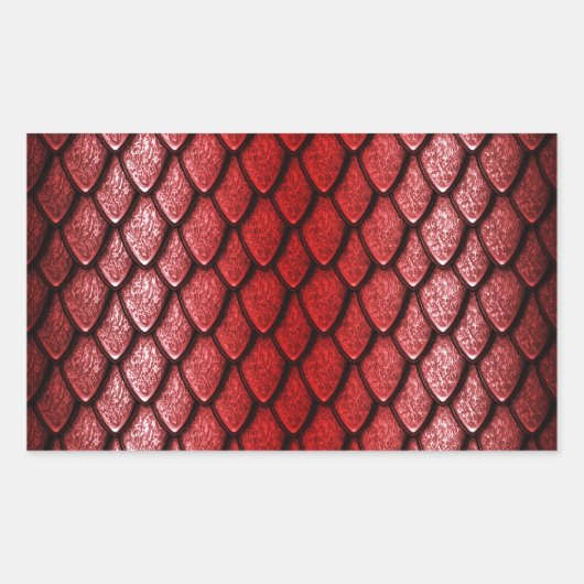 Red Dragon Scales Rechthoekige Sticker (Voorkant)