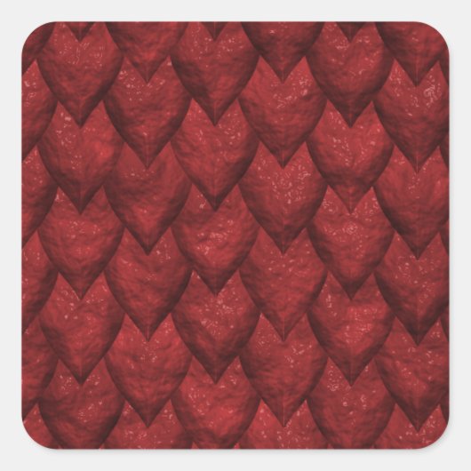 Red Dragon Scales Vierkante Sticker (Voorkant)