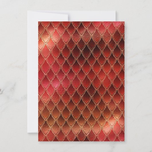 Red Dragon Schalen Gouden Faux Glitter Verjaardag Bedankkaart (Achterkant)