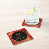 Red Dragon Schalen Gouden Faux Glitter Verjaardag Kartonnen Onderzetters (Insitu)