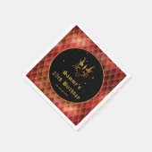 Red Dragon Schalen Gouden Faux Glitter Verjaardag Servet (Hoek)
