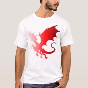 Red Dragon Silhouette Power en Fantasy tijdens de T-shirt