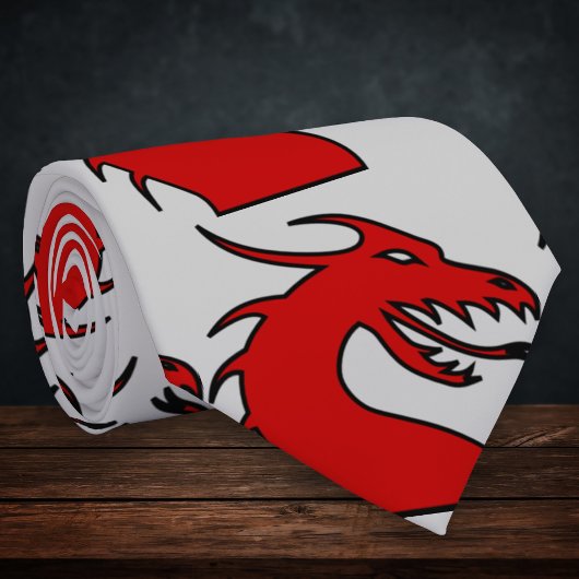 Red Dragon Silhouette Stropdas