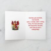 Red Dragon Stood Amongst Daffodils Kaart (Binnen)