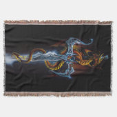 Red Dragon Sword Fantasy Deken (Voorkant)