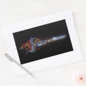 Red Dragon Sword Fantasy Rechthoekige Sticker (Envelop)
