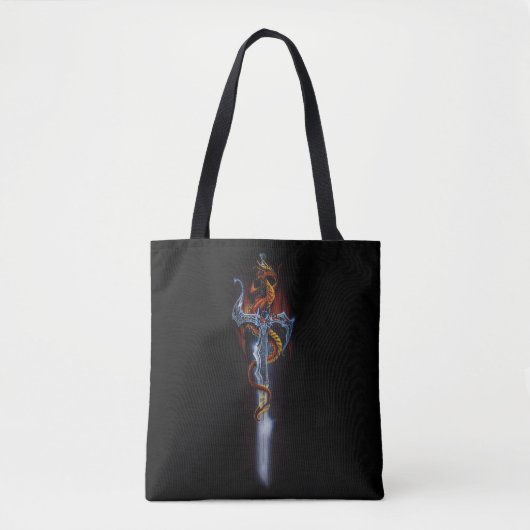 Red Dragon Sword Fantasy Tote Bag (Voorkant)