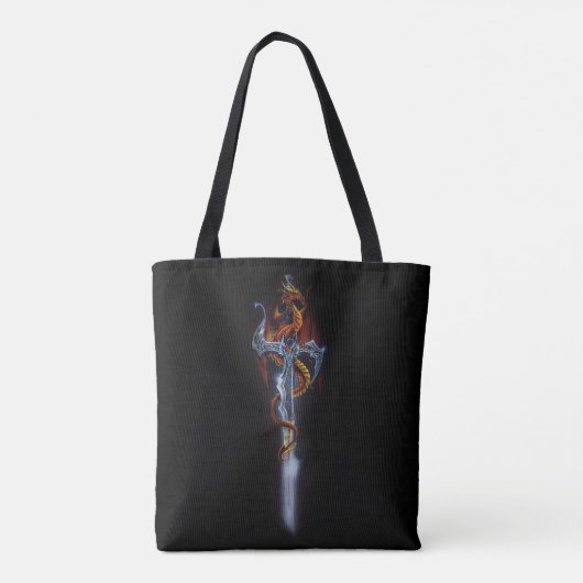 Red Dragon Sword Fantasy Tote Bag (Achterkant)