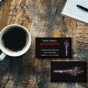 Red Dragon Sword Fantasy Visitekaartje