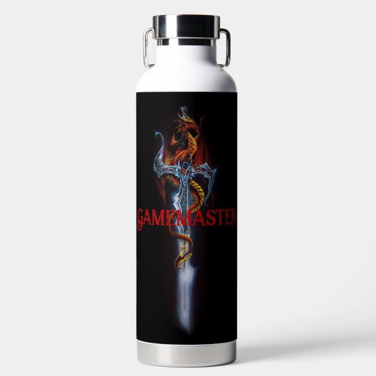 Red Dragon Sword Fantasy Waterfles (Voorkant)