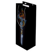 Red Dragon Sword Fantasy Wijn Cadeautas (Voorkant Gekanteld)