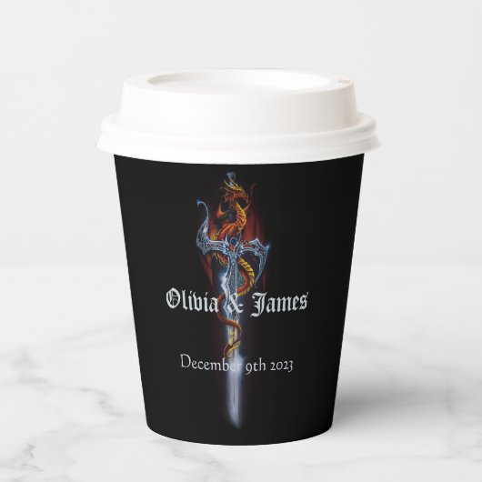 Red Dragon Sword Papieren Bekers (Voorkant)