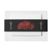 Red Dragon Sword Rozen Belly Band Bruiloft Uitnodigingen Wikkel (Voorkant Voorbeeld)