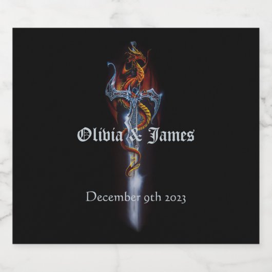 Red Dragon Sword Rozen Bier Etiket (Enkel label)