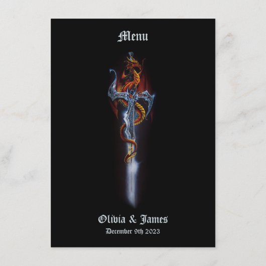 Red Dragon Sword Rozen Menu (Achterkant)