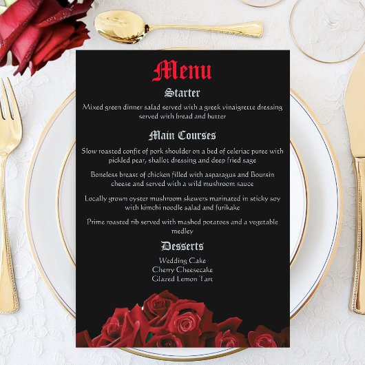 Red Dragon Sword Rozen Menu