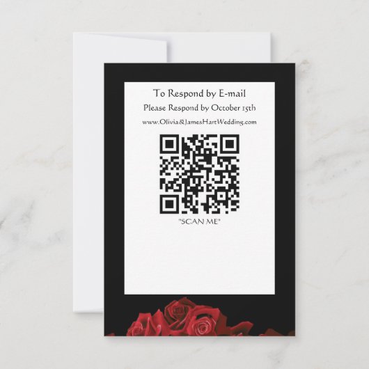 Red Dragon Sword Rozen RSVP Kaartje (Achterkant)