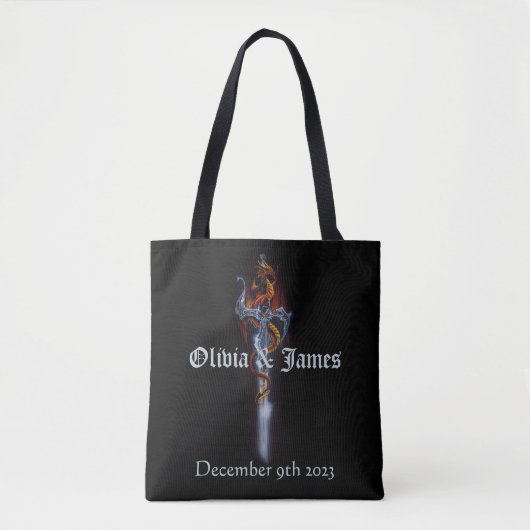 Red Dragon Sword Rozen Tote Bag (Voorkant)