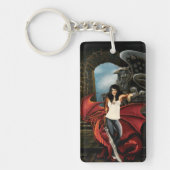 Red Dragon urban Fantasy Business Log Sleutelhanger (Voorkant)