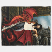Red Dragon Urban Fantasy Fleece Deken (Voorkant (Horizontaal))
