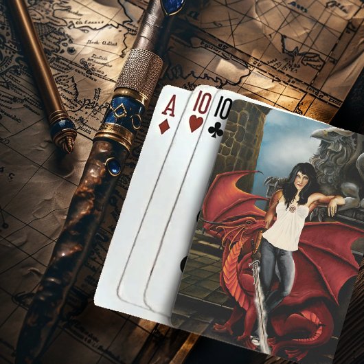 Red Dragon Urban Fantasy Pokerkaarten