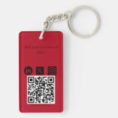 Red Dragon Urban Fantasy QR-code Sleutelhanger (achterkant)