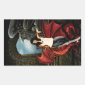 Red Dragon Urban Fantasy Rechthoekige Sticker (Voorkant)