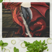 Red Dragon Urban Fantasy Theedoek (Gevouwen)